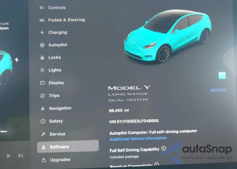 2020 Tesla Model Y Long Range Dual Motor All-Wheel Drive from USA, damaged, VIN 5YJYGDEE3LF048656
